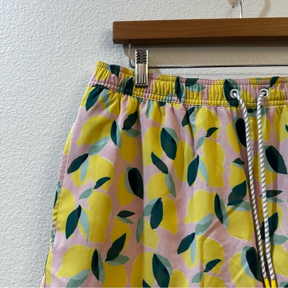 Bonobos Riviera Swim Trunks Board Shorts Painted Lemons Pockets Size Large‎ - Picture 8 of 13